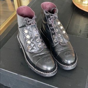 Chanel combat boots